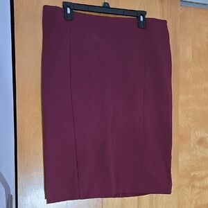 Ann Taylor Red Pencil Skirt Knee-Length Work